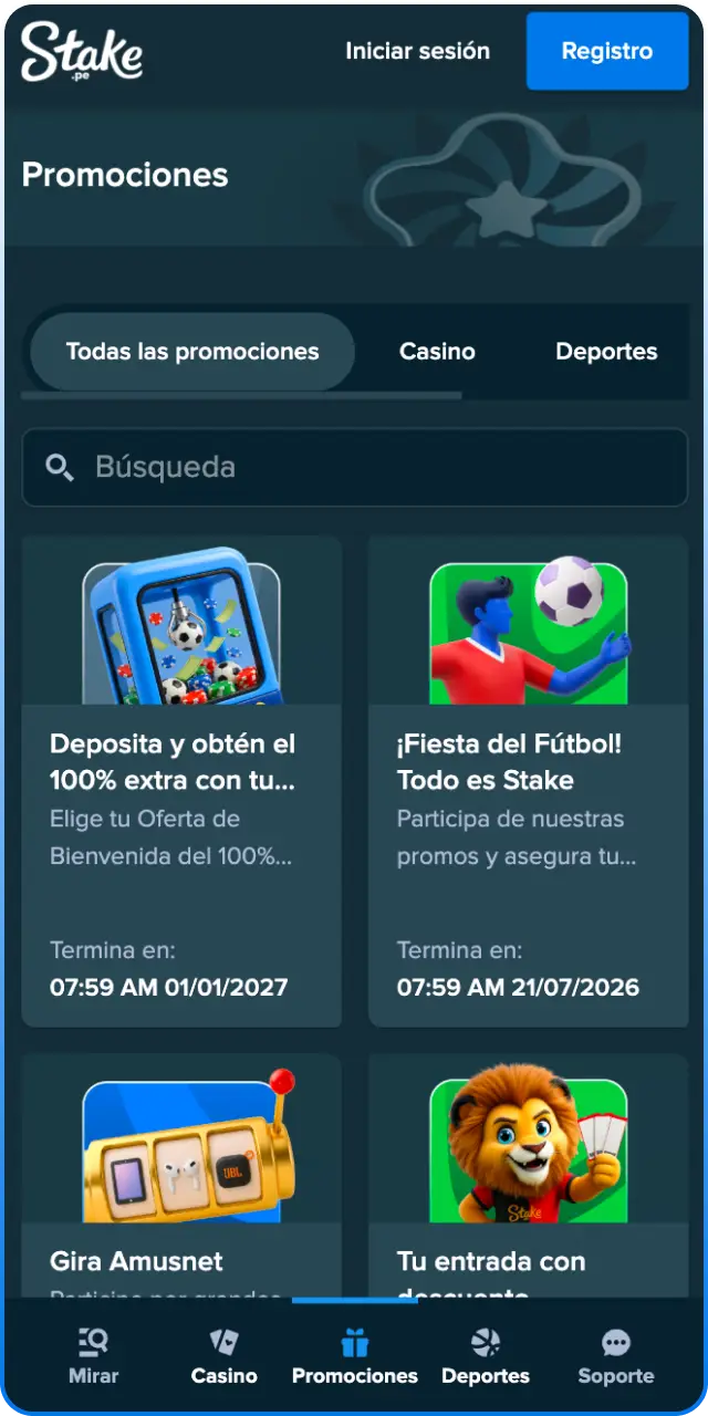 Consigue un excelente bono de bienvenida al usar la App de Stake.