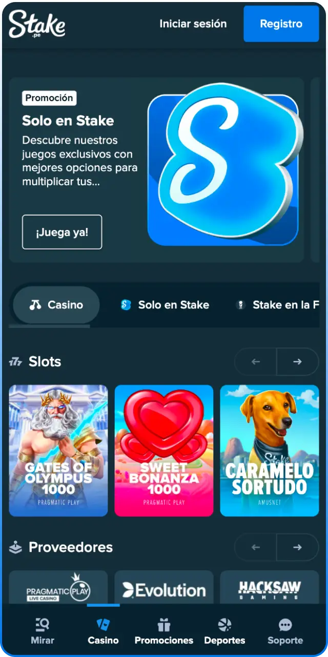 Disfruta de la sección de casino desde la App de Stake en cualquier lugar.