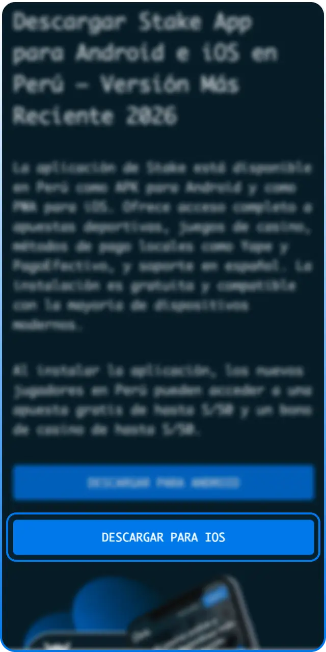 Haz clic para iniciar la instalación de la App de Stake en tu iPhone.