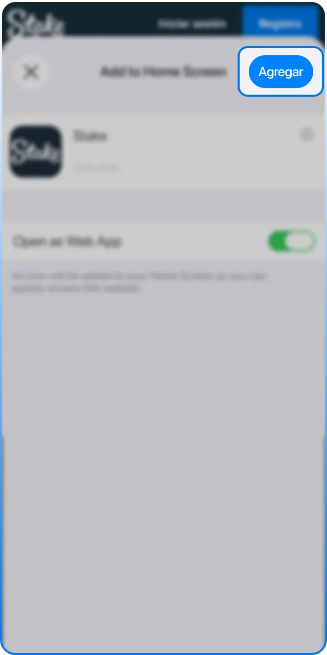 Confirma la instalación de la PWA de Stake en tu iPhone hoy mismo.