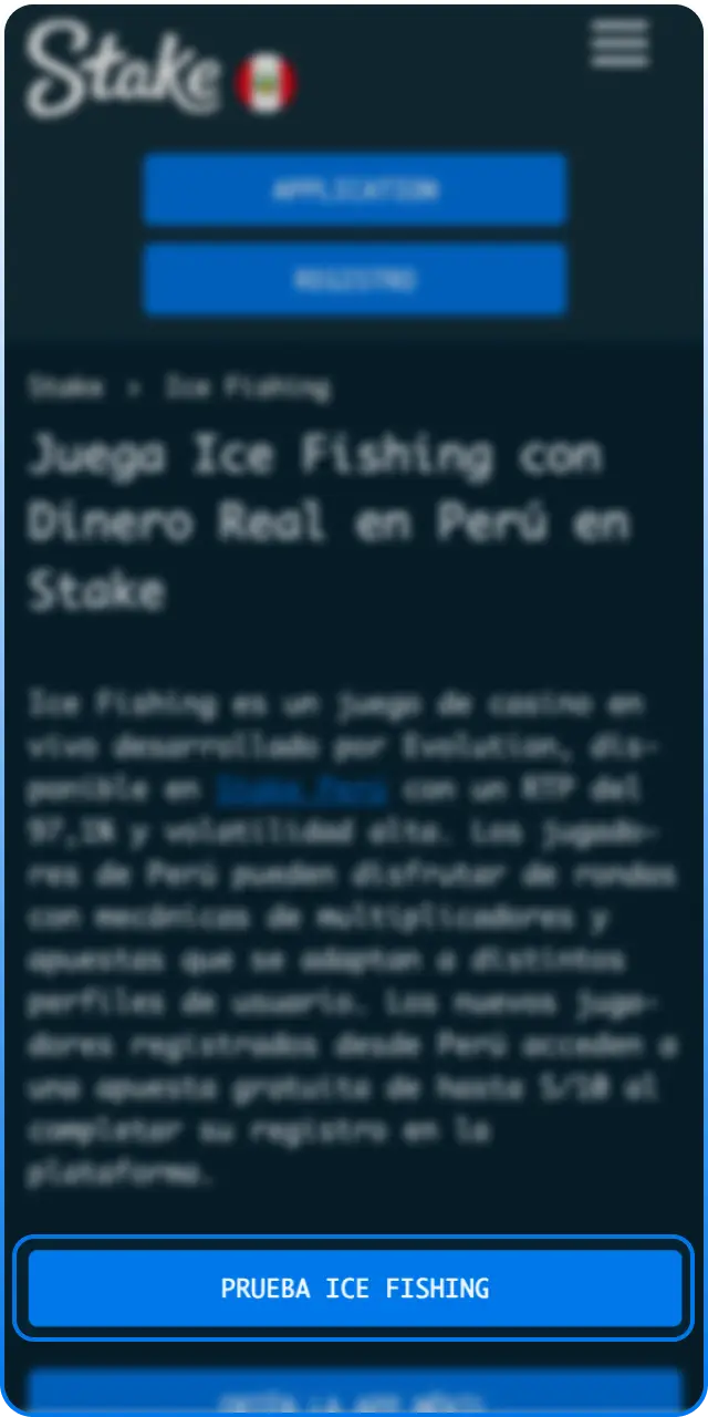 Registra tu cuenta de usuario para poder jugar Ice Fishing en Stake.
