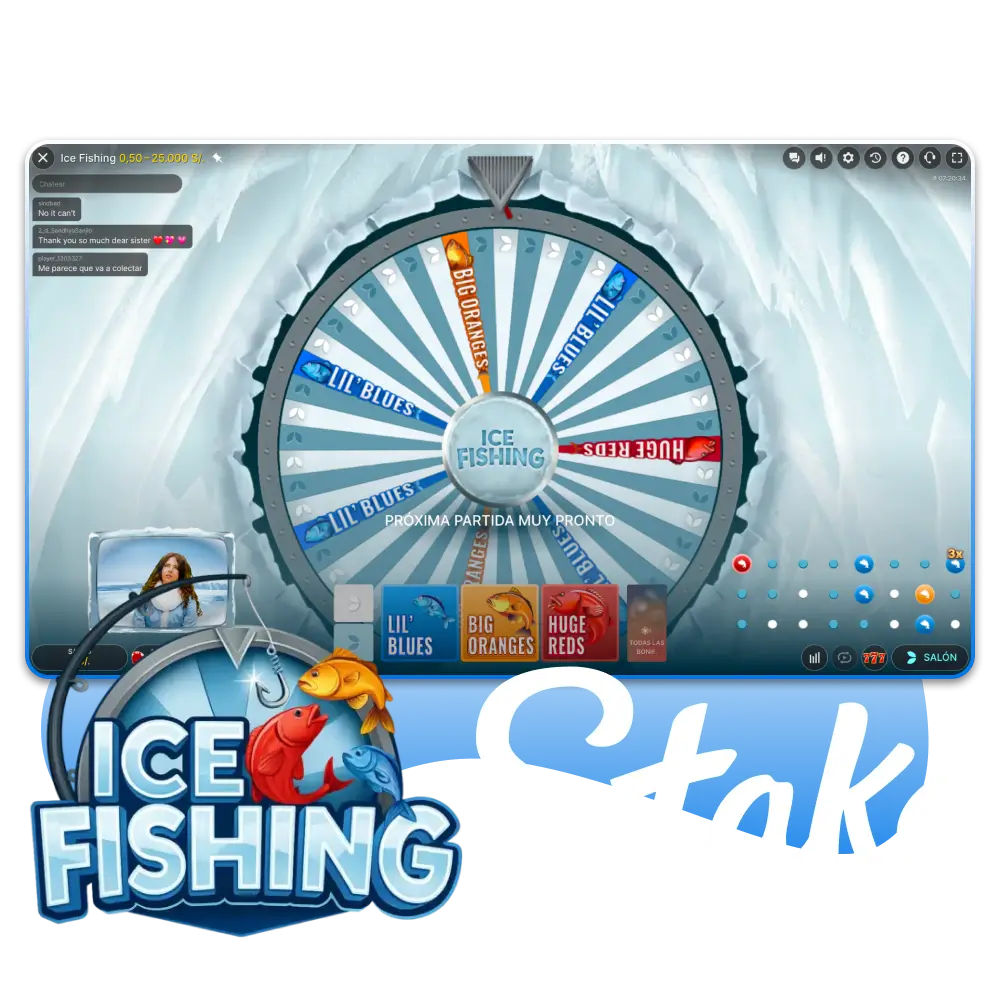 Prueba el juego Ice Fishing en Stake Perú y gana dinero real.