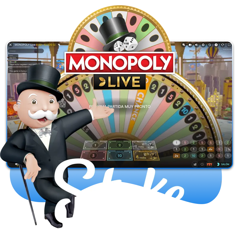 Regístrate en Stake para jugar Monopoly Live con dinero real en Perú.