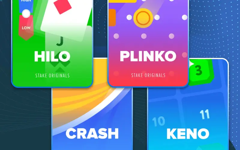 Juega a los exclusivos títulos de Stake Originals con alto porcentaje de retorno.