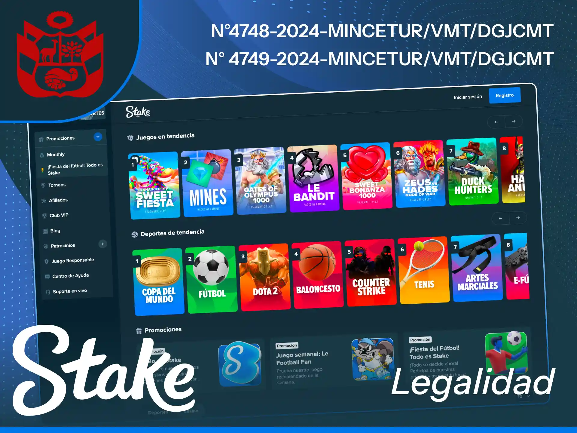 Apuesta de forma segura en Stake la plataforma legal para jugadores de Perú.
