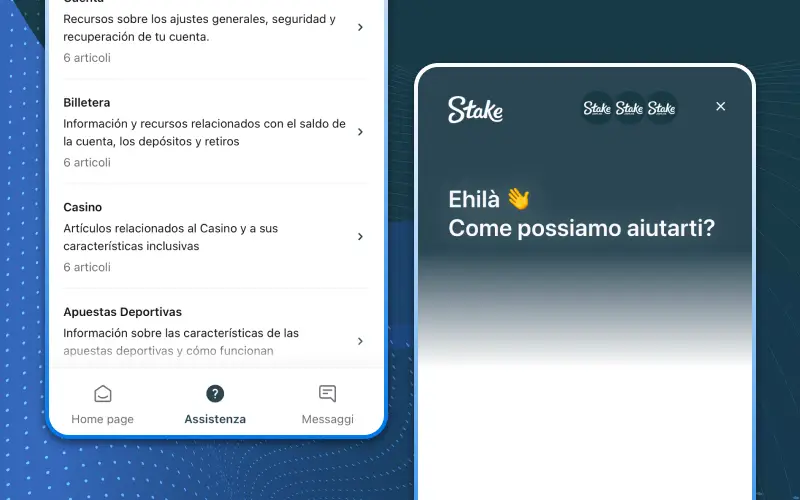 Resuelve tus dudas al instante gracias al soporte en español de Stake.