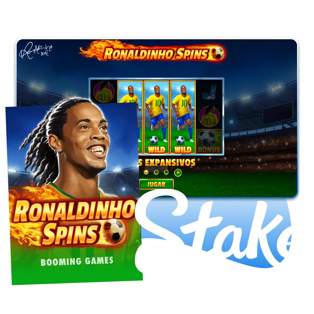 Disfruta el emocionante juego Ronaldinho Spins en Stake Perú y gana dinero real.