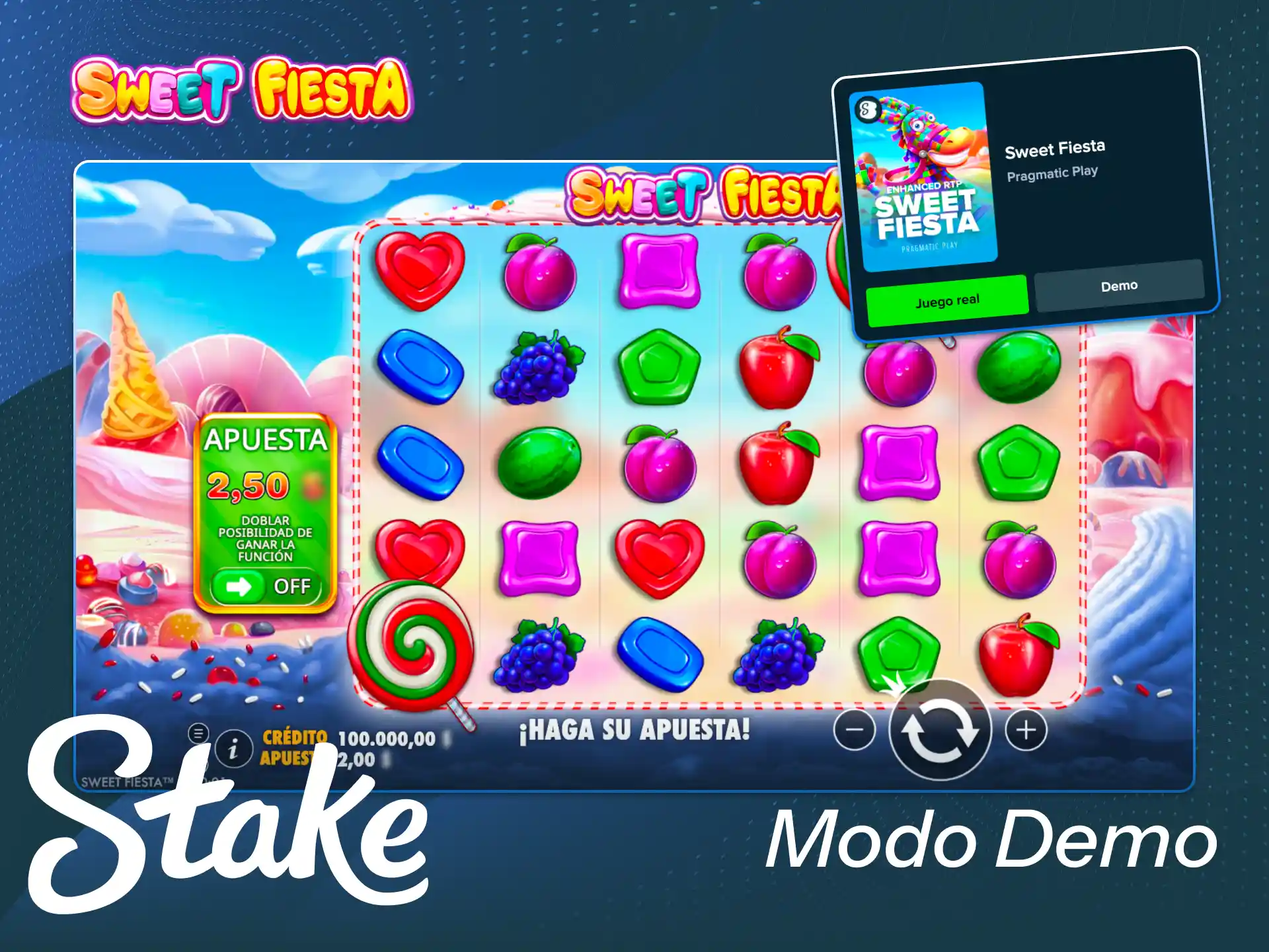 Utiliza los métodos de pago seguros en Stake para jugar Sweet Fiesta.