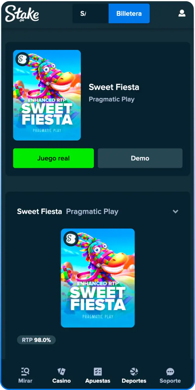 Lanza el divertido juego Sweet Fiesta en el casino de Stake.